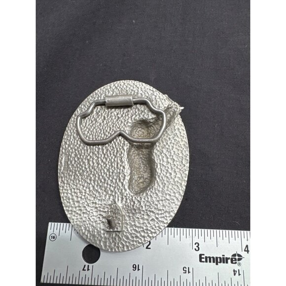 Quarter Horse Pewter Belt Buckle Oval Western Style Cowboy CowGirl Show - Picture 3 of 4